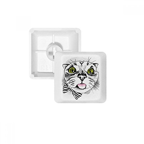 DIYthinker Tougue Bow White Cat Protect-Tier-Haustier-Liebhaber PBT Keycaps für Mechanische Tastatur Weiß OEM Keine Markierung drucken