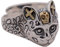 ForFox Vintage 925 Sterling Silber Katzen Kopf Ring mit Golden Totenkopf Kreuz Biker Schmuck für Herren Damen Offen Verstellbar