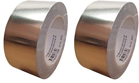 2 Rollen Aluminium Klebeband Reinaluminium 50mm x 50m