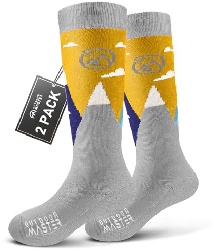 OutdoorMaster Skisocken aus Merinowolle, thermische, warme Wintersocken