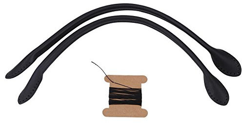 Hztyyier 2 Stück echtes Leder Taschengriff, Handtasche Riemen Ersatz für DIY Handtaschenzubehör schwarz/braun/beige für Auswahl