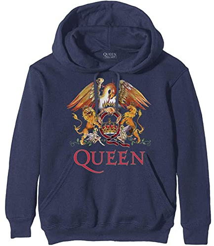 Band Monkey Queen Unisex Pullover Hoodie Classic Crest Navy
