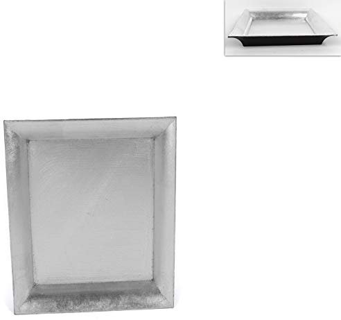 Aurora Store 6 Sottopiatti Quadrati Argento in Plastica Rigida 26x26cm per Natale e Occasioni Speciali