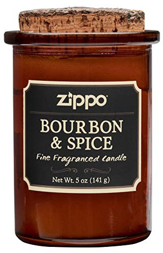 Zippo Spirit Candle Bourbon & Spice - Vela de Cristal marrón (7 cm, tamaño Mediano)