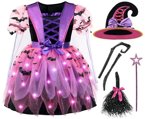 Spooktacular Creations Déguisement de sorcière illuminée enfant fille