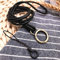 Hochwertiges echtes Leder-Halsband Schlüsselanhänger Anhänger Ausschnitt Lanyard Handy-Bügel-Charme-Schlüsselanhänger Schnalle Seil Lanyard Gaodpz (Farbe : Black 01)