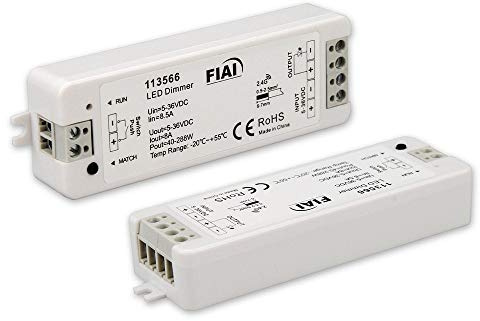ISOLED Push/Funk Mesh PWM-Controller, 1-Kanal, 5-36V DC 8A, Matt, Drucktaste, AUF-AUF-AN, Matte
