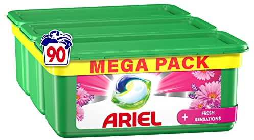 Ariel All-in-1 PODS Washing Liquid Laundry Detergent Tablets/Capsules, 90 Washes (30 x 3), With Touch of Lenor Freshness, 2x Longer Lasting Freshness*