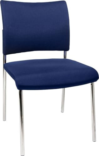 TOPSTAR Besucherstuhl, 4-Fuß, Netz oder Polster, ohne Armlehnen, im 2er-Set blau Polsterrückenlehne
