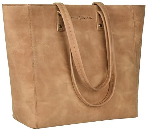 ANTONIO VALERIA Cognac Leder Handtasche für Damen