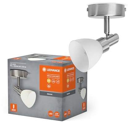 LEDVANCE LED Spotlight, 1-flammiger hochwertiger Spotstrahler aus Aluminium, geeignet für Wand und Decke Innen, austauschbares 2W G9-Leuchtmittel enthalten, Warmweiß (2700K), LED SPOT G9 1x2W
