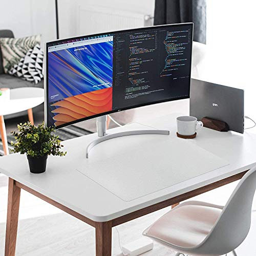 Schreibtischunterlage, 50 x 30 cm PVC Klar Schreibtischunterlage, Erweitertes Mauspad, Wasserdicht Schreibtisch Schreibunterlage Schutz, Ultra Dünn Groß Laptop Tastaturmatte Rutschfeste