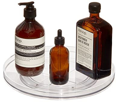 iDesign Drehscheiben-Organizer der Sarah Tanno-Kollektion, transparent/weiß, 27,9 cm