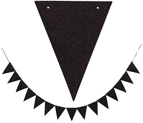 GAKA FAVOR Wimpelkette Schwarze Wimpel Dreiecksflagge Banner 10 Meter für Party-Dekorationen, 30 Flaggen