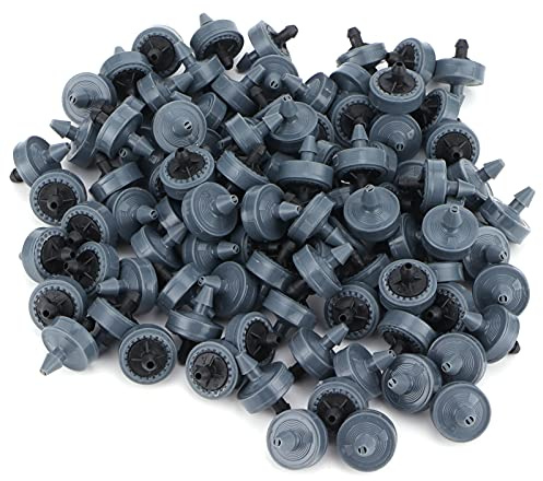 YUMILI 100 Stück 4L Bewässerungstropfer, Druckausgleichs-Emitter, 4/7 Schlauch kompatibel, Mikro-Tropfbewässerungs-Set für Garten & Gewächshaus