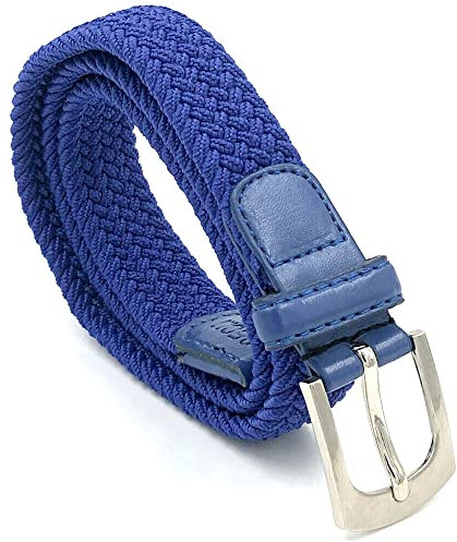 LisaModa Kinder Stretch Flechtgürtel Junge Mädchen Teenager Elastisch Viele Farben (Blau 18)