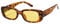 Long Keeper Aesthetic Retro Vintage Rectangular Sunglasses for Women and Men and Girls UV400, Leopard / Yellow