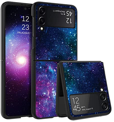 YINLAI Samsung Galaxy Z Flip 3 Case Glow in The Dark Noctilucent Luminous Space Nebula Slim Fit Cover Protective Anti Scratch Case for Samsung Galaxy Z Flip 3 5G, Nebula