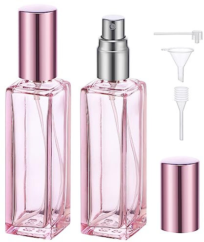 Segbeauty Zerstäuber Parfüm, 20ml 2 Stück Parfümzerstäuber Nachfüllbar, Parfum Zerstäuber für Unterwegs, Parfüm Abfüller Glas, Parfum Flaschen Zum Abfüllen für Handtasche Reisen (Rosa)