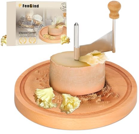 Fengind Cheese Curler Amigo Stainless Steel, Cheese Flower Shaver Perfect for tete de moine Cheese Curler Cheese wheel or Chocolate, Rust-Proof Multifunctional Girolle Cheese Shaver, 10-Year Warranty