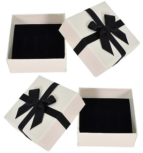 Geschenkbox mit Deckel,7.5x7.5x3.5cm Geschenkkarton,Geschenkbox mit Schleife,Quadratische Geschenkboxen,Geschenkbox Klein für Geschenke Ostern Weihnachten Hochzeit Geburtstag