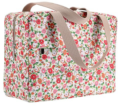 IGNPION Kulturbeutel Groß Kosmetiktasche Reise Make-up Tasche Floral Blau, Gelb (Blumenmuster)
