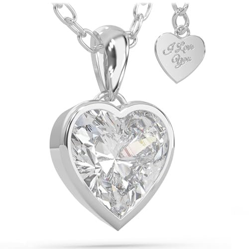 SERASAR Halskette Damen Schmuck 925 Sterling Silber 18 Karat Gold Kette Frauen Herz mit Anhänger Mädchen Gravur Geburtstagsgeschenk für
