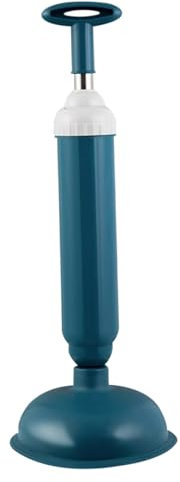 Desatascador de ducha, desatascador de goma para fregaderos, desatascador de baño, mango largo ergonómico, ventosa, desatascador de inodoro para casas y hoteles (azul)