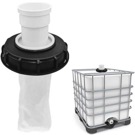 mizikuu Filtre À Couvercle IBC, 180° Filtre à Eau de Pluie 163 mm Lavable Accessoires De Réservoir en Nylon avec Couvercle De Baril d'argile De Filtre Net pour réservoir d'eau de Pluie IBC DN 150