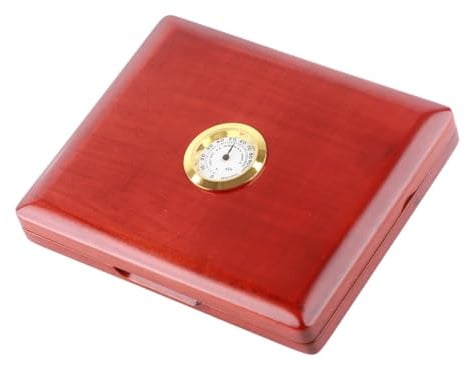 Saxophon-Rohretui, Massivholz-Rohrblätter-Aufbewahrungsbox mit Hygrometer für Klarinetten-Saxophon (Bernstein)