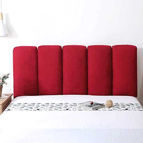 Bed Headboard Cover Velvet Thickened Anti-collision Bed Head Cover For Single/King/Double Wood/Iron/Upholstered Bed Backrest Headboard Protector Cover Bedroom Decoration Red-160x50cm