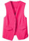 CuLtP Gilet sans Manches pour Femme, Col en V, Gilet Habillé, Court, Décontracté, Costume Formel, Haut Court D'Été, Élégant, Boutonné, pour Le Travail, Le Bureau, Rose Rouge, M