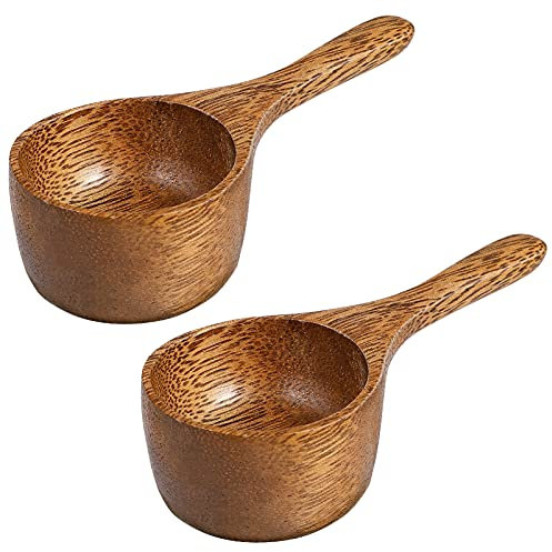 Cuchara medidora de madera de 2 uds., cuchara de madera de Acacia, Mini cuchara de leche en polvo de grano de café, cuchara de agua de madera maciza for cocina