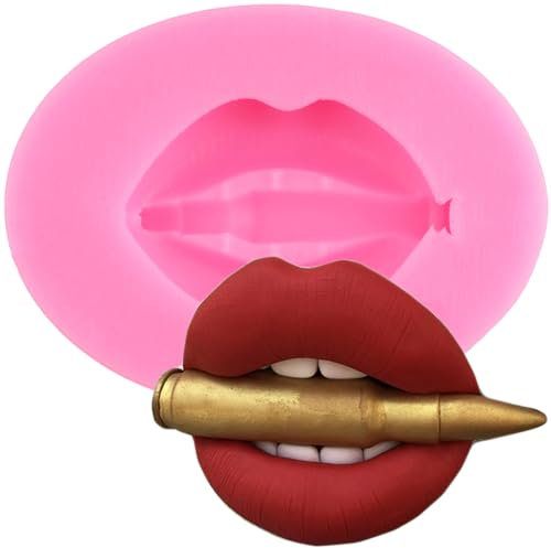 XMOLDNMS Lips Silicone Mould Lips Bullet Fondant Moulds for Cake Decoration Cupcake Topper Chocolate Gum Paste Polymer Clay