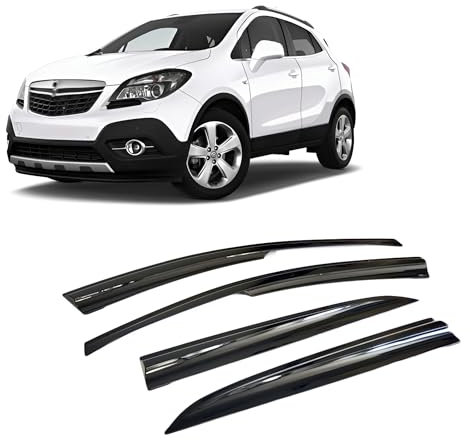 CarJoy Windabweiser Luftabweiser Regenabweiser Seitenfensterabweiser Kompatibel mit Opel Mokka 2013-2019 Autofenster Regenschutz Regenabweiser Anklebbare Deflektoren 4 Stück