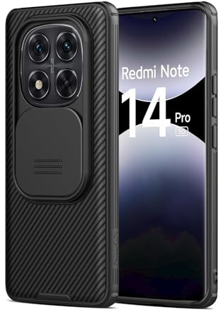 Nillkin Hülle für Xiaomi Redmi Note 14 Pro 5G - Kameraschutz mit Slide Camera, Stoßfest & Kratzfest, Kompatibel mit Xiaomi Redmi Note 14 Pro 5G 6.67-Schwarz
