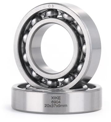 XiKe 2 Pcs 6904 C3 Kugellager 20x37x9mm Offen und Chromstahl, Passend für DIY, Auto, Motorräder, ATV, Getriebe, Motor, CNC, Industrie, Landwirtschaft, Technik, Gartenmaschinen.