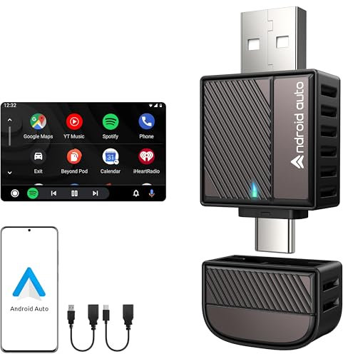 ByteWave Android Auto Wireless Adapter UK, Wireless Android Auto Adapter - Premium NFC WiFi Bluetooth Connection, [Seamless Plug&Play Latency-Free], Compatible with OEM Android Auto Equipped Vehicles