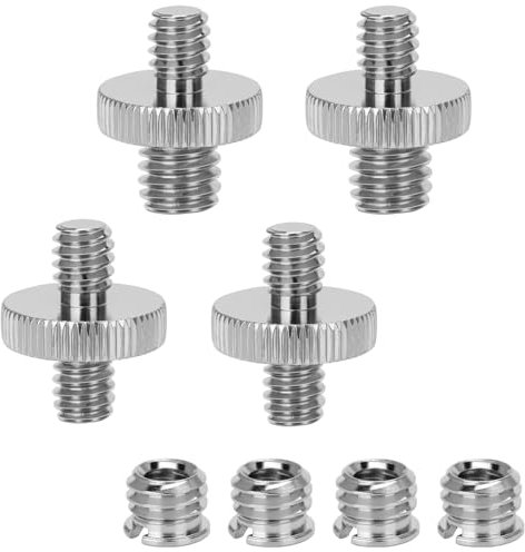 Noosverl Lot de 8 adaptateurs filetés pour trépied 1/4 vers 3/8 - Adaptateur double face pour trépied d'appareil photo, flash reflex numérique et trépied lumineux (adaptateur 1/4 vers 3/8,1/4 vers