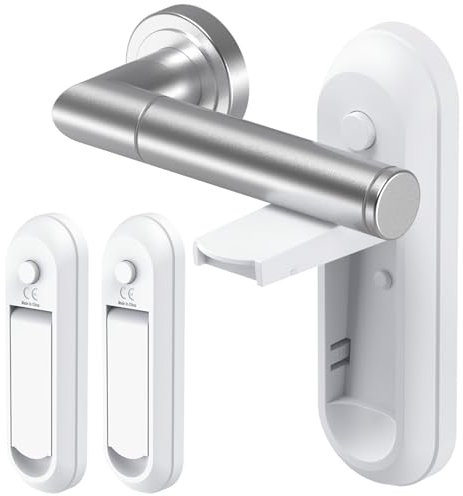 Shackcom 2pcs Kindersicherung für Türklinken, Türgriff Sicherheitshebel, Türsicherung Kinder,Kindersicherung Tür für Babys, Kleinkinder und Haustiere, Selbstklebend, ohne Schrauben oder Bohren