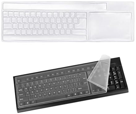 DHWEKU Cover per Tastiera Universale Protettiva in Silicone Trasparente Impermeabile e Antipolvere per Tastiera del Computer Desktop