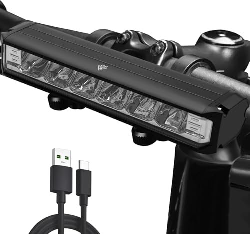 LeuKoles Lumiere Velo Avant, 1800 lumens Lampe Velo LED puissantes 5 Modes Lampe Vélo 4000mah Rechargeable USB Étanche IPX5 Lumière Avant Convient aux vélos VTT VTC