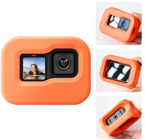 TELESIN Custodia galleggiante per GoPro Hero 13/12/11/10/9 nera, telaio di alloggiamento galleggiante per Go Pro, adatto per snorkeling, surf, sci d'acqua, accessori per action camera (arancione)