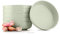 Konsimo. Elegant Suppenteller Set 6er - Schale aus Keramik - Pastateller und Tiefteller für 6 Personen - VICTO Salatteller Mikrowellengeeignet - 18,5 cm - Beige - Grün Matt