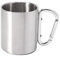 ohodhmnu 220ml Customize Stainless Steel Travel Mug with D-Ring Carabiner Hook Handle Water Coffee Cup for Outdoor