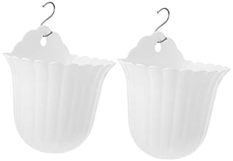 Set mit 2 grünen Dill-Töpfen, Wandbehang, Pflanzenhalter für Innenwanddekoration, weiße Kunststoffhalterung im Lieferumfang enthalten