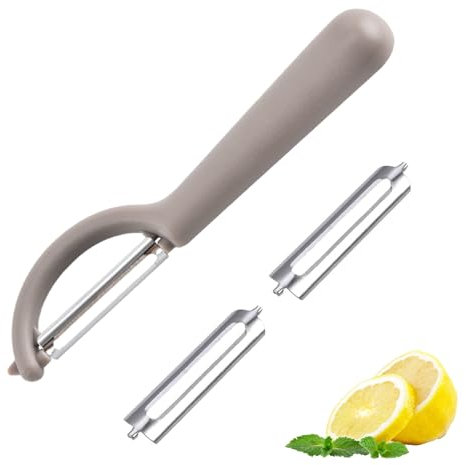 P-Schäler für Tupper mit 2 Ersatzklingen,Sparschäler für Gemüse,Universell Kartoffelschäler,Einsetzbar,Spülmaschinenfest,Müheloses Schälen,Zubereiten Kompatibel,mit Tupperware Küchengeräten (Grau)