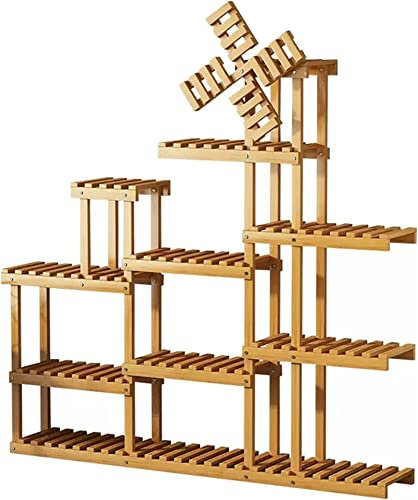 ASHILD Mehrere Pflanzenständer, Blumenständer für drinnen und draußen, 14 Topfhalter, Leiter, Blumenregal, wasserdicht, Pflanzgefäß-Präsentationsregal, Aufbewahrungsorganisator für den Garten