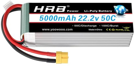 HRB 6S Batterie Lipo XT60 5000 mAh 22,2 V 50 C Prise XT60 Convient pour RC Quadcopter Hélicoptère Avion Voiture Bateau Camion