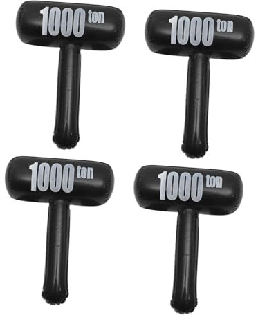 BESPORTBLE 4Pcs Black Inflatable Hammer Toys for Kids Party Games and Relief, Blow up Mallet with Anti-Leak Valve